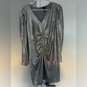 AQUA dress in silver size medium